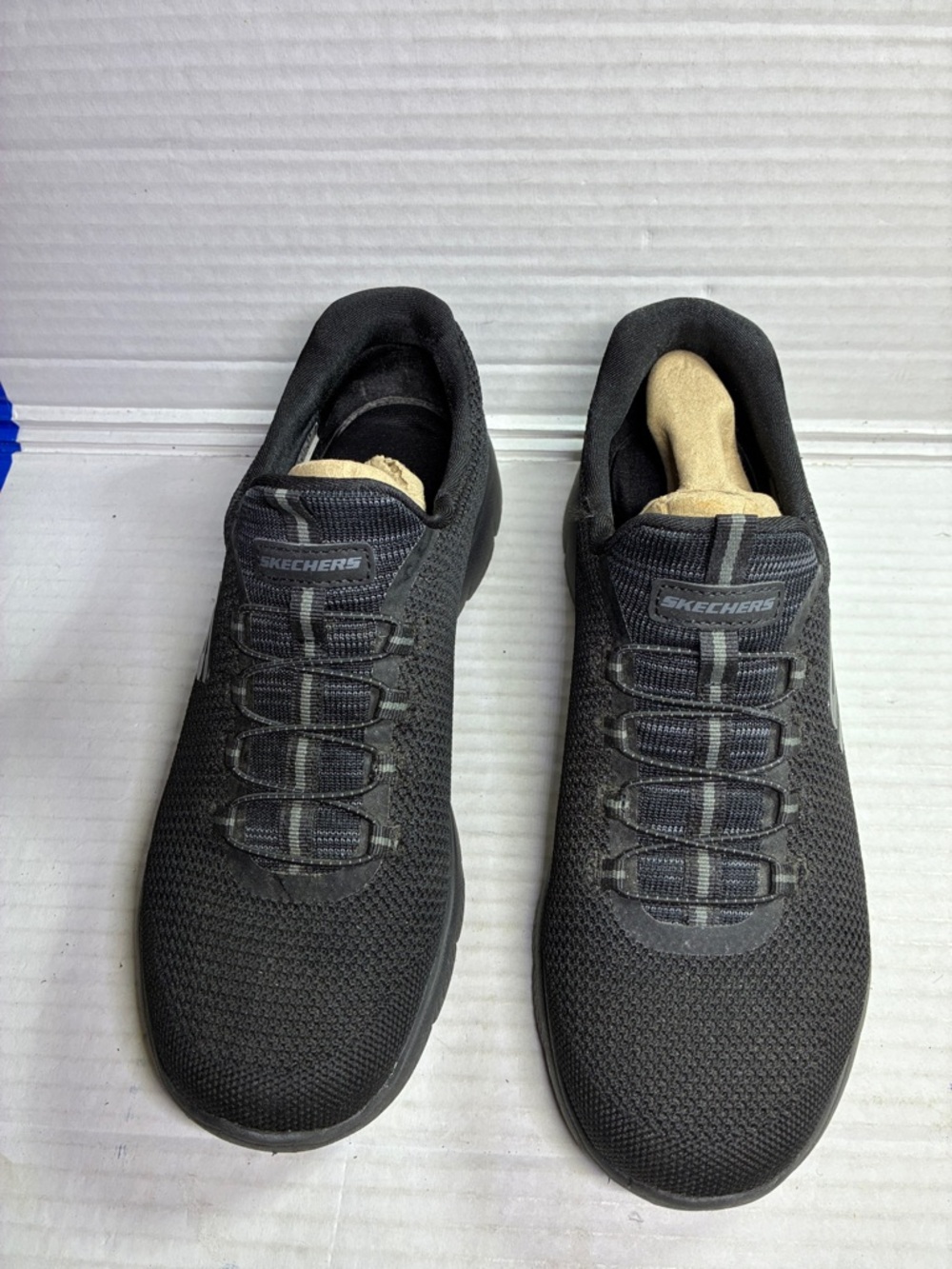 Skechers Black Knit Slip-On Athletic Shoes USED (box included)